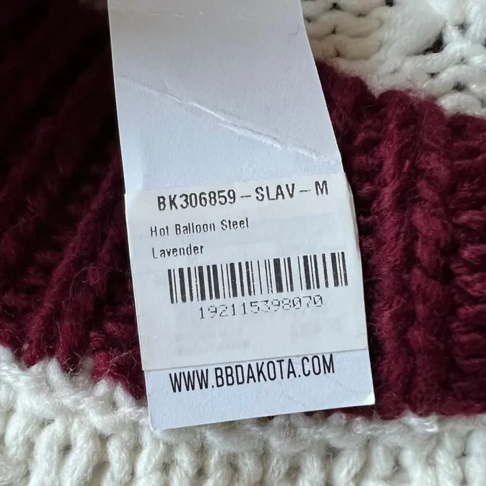 BB Dakota Striped Sweater with Hot Balloon Sleeves Size Medium - Picture 13 of 15